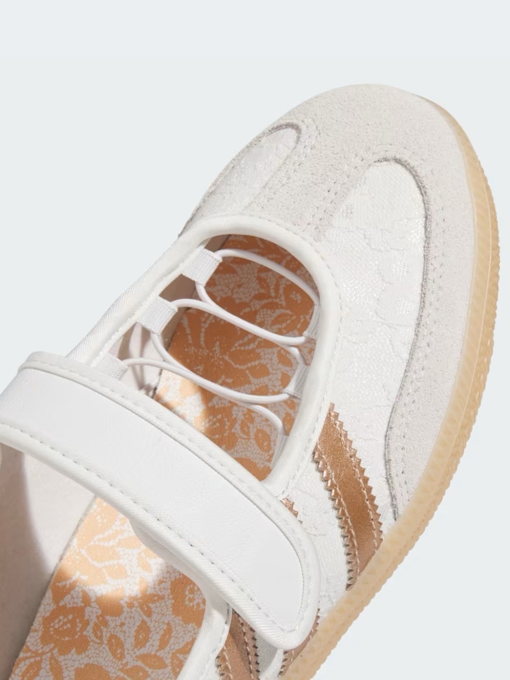 Adidas womens White & Rose Gold Mary Jane Sneaker 6-10 - Picture 7 of 8